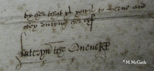 Actual letter written in the queen's hand at Sudeley Castle, c. February 1547.