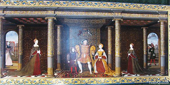 The "Succession Portrait", c. 1544, artist, after Holbein.Hampton Court Palace. © TudorQueen6 The portrait was done while Katherine Parr was queen, features Prince Edward's mother, Queen Jane Seymour.