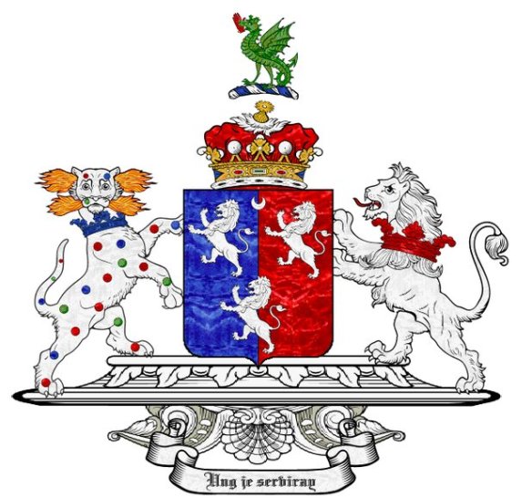 Marquesses of Powis and Earls of Powis, First Creation. The arms of William Herbert, 1st Marquess and Earl of Powis, grandson of the 1st Baron Powis.