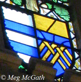Impaled arms of Parr and FitzHugh, Hampton Court Palace Pedigree window of Katherine Parr.