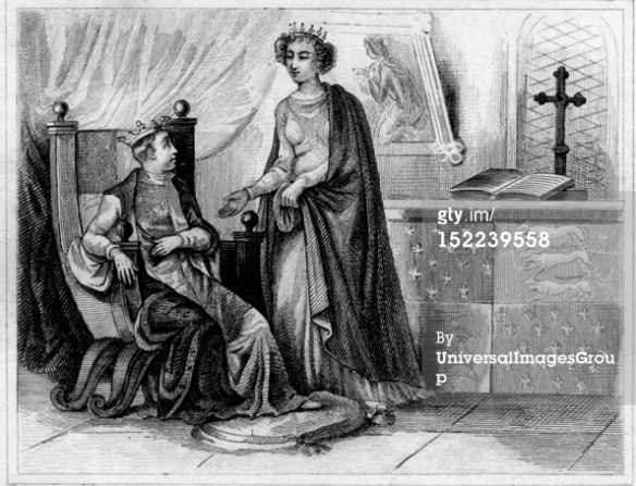 Portrait of Joan of Kent (1328-1385) with her son Richard II, 1377. (Photo by Photo12/UIG/Getty Images)