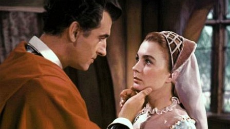 Stewart Granger and Jean Simmons as Lord Seymour and Lady Elizabeth in "Young Bess" (1953)