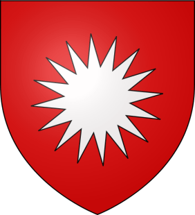 Original coat of arms of the House of Baux (Lords of Baux). Some authors, and local tradition, with a hagiographic aim, fancifully claimed that the family was descended from Balthazar, one of the three Magi (the 16-rayed star symbolizing the star of Bethlehem). Some, that they descended from the first kings of Armenia, the star signifying that they directly knew Jesus. The motto of the family was ‘Au Hasard Baltasar', as well as 'Jamais Vassal’ and ‘Semper Ardentius’