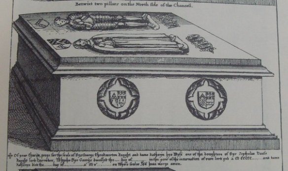 Tomb of Sir George and his wife Katherine [Vaux] in St. Peter's Church, Coughton Court, Warwickshire, England.