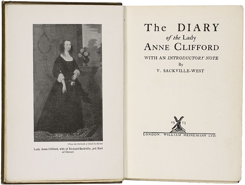796px-1923_diary_of_lady_anne_clifford